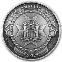 Malta - 10 EURO Knights of the Past: Malta & Ottoman 2022 - 2 Oz Silber Antik Finish HR 