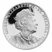 St. Helena 1 Pfund The Queens Virtues: Justice 2022 1 Oz Silber PP Rckseite