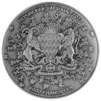 Tschad - 5000 Francs Moon Puzzle 2023 - 1 Oz Silber Antik Finish Color