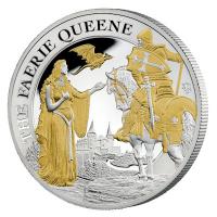 St. Helena - 2 Pfund The Faerie Queene (1.) Una and St. Georg 2022 - 2 Oz Silber PP Gilded