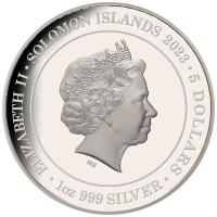Solomon Islands - 5 Dollar Jahr des Hasen 2023 - 1 Oz Silber Gilded