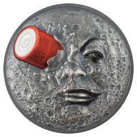 Palau - 10 USD A Trip to the Moon 2022 - 2 Oz Silber Ultra High Relief Antik Finish 