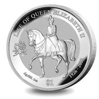 British Virgin Islands 1 Dollar Life of Queen Elizabeth II. 2022 1 Oz Silber