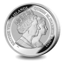 British Virgin Islands 1 Dollar Life of Queen Elizabeth II. 2022 1 Oz Silber Rckseite