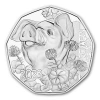 sterreich - 5 Euro Neujahrsmnze Schwein gehabt 2023 - Silber