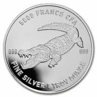 Tschad - 5000 Francs Mandala Krokodil 2022 - 1 Oz Silber