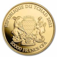 Tschad - 5000 Francs Mandala Krokodil 2022 - 1 Oz Gold (RAR)