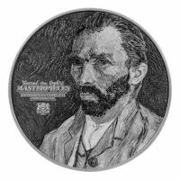 Tschad 25000 Francs Masterpieces Vincent van Gogh 2023 5 Oz Silber High Relief Antik Finish Rückseite