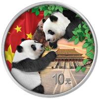 China 2 x 10 Yuan Panda 2023 Tag und Nacht Set 2*30g Silber Color Rckseite