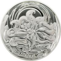 Samoa - 2 Dollar  Asian Mythical Creatures - Nine Tailed Fox  2023 - 1 Oz Silber 