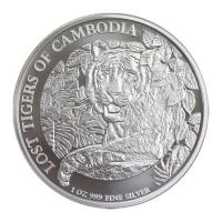 Kambodscha - 3000 KHR Lost Tigers of Kambodscha 2023 - 1 Oz Silber