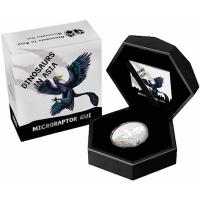 Samoa - 2 Dollar  Dinosaurs in Asia - Microraptor Gui  2022 - 1 Oz Silber PP