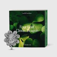 Tschad - 5000 Francs Four Leaf Clover Dragon 2023  - 1 Oz Silber Antik Finish High Relief