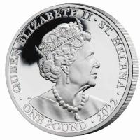 St. Helena - 1 Pfund The Queens Virtues: Courage 2022 - 1 Oz Silber PP