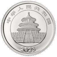China 100 Yuan Panda 2023 3g Platin Rckseite