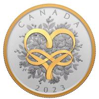 Kanada - 20 CAD Celebrate Love 2023 - 1 Oz Silber PP Gilded