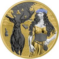 Germania Mint Valkyries Series: Ostara Valhalla 2023 1 Oz Silber Gilded