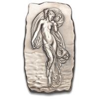 Silberbarren - Kunst Barren Kollektion: Woman on Water - 1 KG Silber Ultra High Relief Antik Finish