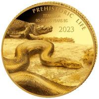Kongo - 100 Francs Prähistorisches Leben (10.) Titanoboa - 0,5g Gold PP