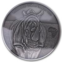 Kongo - 2000 Francs Rhino 2013 - 3 Oz Silber