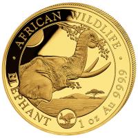 Somalia - 1000 Shillings Elefant 2023 - 1 Oz Gold Privy Hase (nur 100 Stck!!!)