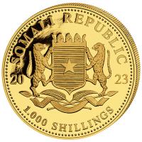 Somalia - 1000 Shillings Elefant 2023 - 1 Oz Gold Privy Hase (nur 100 Stck!!!)
