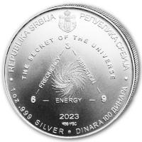 Serbien - 100 Dinara Nikola Tesla Universum 2023 - 1 Oz Silber