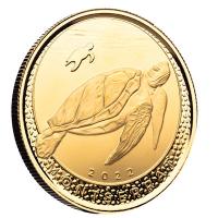 Montserrat 10 Dollar EC8_5 Schildkrte (Turtle) 2022 1 Oz Gold Rckseite