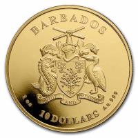 Barbados - 10 Dollar Karibischer Affe (Green Monkey) 2023 - 1 Oz Gold (nur 100 Stck!!!)