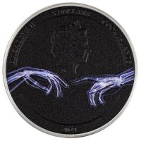 Cook Islands 5 CID X Ray Creation of Adam 2023 1 Oz Silber PP Ultra High Relief Rückseite