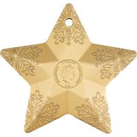 Cook Islands - 5 CID Snowflake Star - 1 Oz Silber Ultra High Relief Gilded