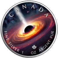 Kanada - 5 CAD Maple Leaf Universum (2.) Schwarzes Loch - 1 Oz Silber Color