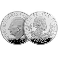 Grobritannien 5 GBP Her Majesty Queen Elizabeth II Memorial 2022 5 Oz Silber PP Rckseite