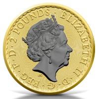 Grobritannien - 2x2 GBP Britannia Queen and King 2 Coin Set 2023 - 2x1 Oz Silber Gilded