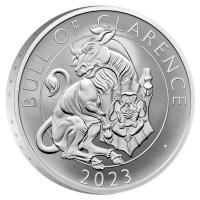 Großbritannien - 4 GBP Tudor Beasts (4.) The Bull of Clarence 2023 - 2*1 Oz Silber Proof & Reverse Frosted Proof