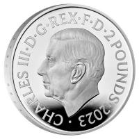 Großbritannien - 4 GBP Tudor Beasts (4.) The Bull of Clarence 2023 - 2*1 Oz Silber Proof & Reverse Frosted Proof