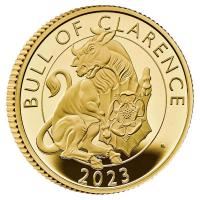 Grobritannien - 100 GBP Tudor Beasts (4.) The Bull of Clarence 2023 - 1 Oz Gold PP