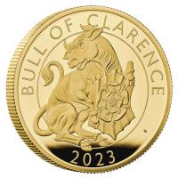 Grobritannien 200 GBP Tudor Beasts (4.) The Bull of Clarence 2023 2 Oz Gold PP Rckseite