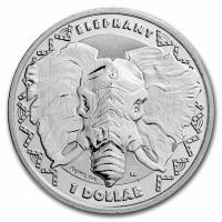 Sierra Leone 1 Dollar Big Five (2.) Elefant 2023 1 Oz Silber