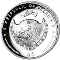 Palau - 5 USD Jahr des Hasen  2023 - 1 Oz Silber PP Gilded