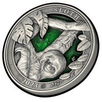 Barbados - 5 Dollar Das Faultier 2023 - 3 Oz Silber Antik Finish Ultra High Relief