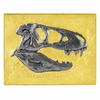 Tschad - 5000 Francs Tyrannosaurus Rex Fossil 2023 - 1 Oz Silber Gilded