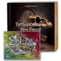 Tschad - 5000 Francs Tyrannosaurus Rex Fossil 2023 - 1 Oz Silber Color