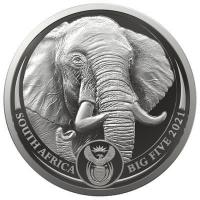 Südafrika - 5 Rand Big Five II Elefant 2021 - 1 KG Silber (nur 100 Stück!!!)