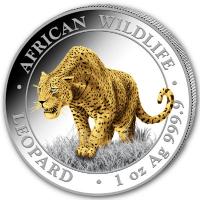 Somalia - African Wildlife Leopard 2023 - 1 Oz Silber Gilded