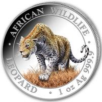 Somalia - African Wildlife Leopard 2023 - 1 Oz Silber Color