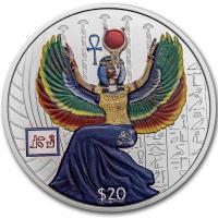 Sierra Leone - 20 Dollar Ägyptische Götter: Isis (1.) 2023 - 2 Oz Silber PP Color