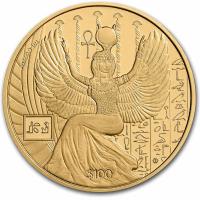 Sierra Leone - 100 Dollar Ägyptische Götter: Isis (1.) 2023 - 1 Oz Gold (nur 50 Stück!!!)