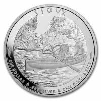 USA - Sioux Indian Chief Canoe (Kanu) 2023 - 1 Oz Silber