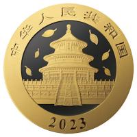 China - 10 Yuan Panda  Golden Ring 2023 - 30g Silber Gilded